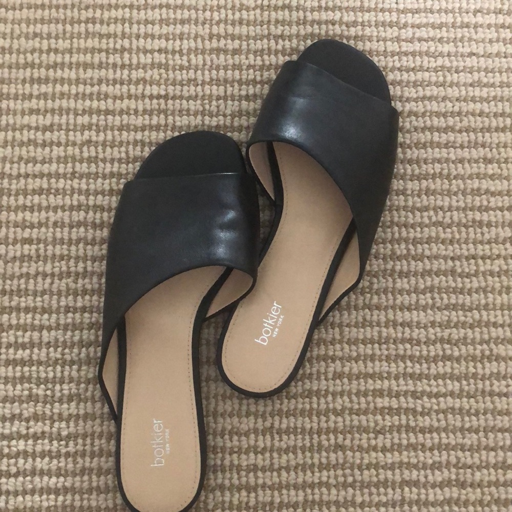 Botkier Black Leather Slides